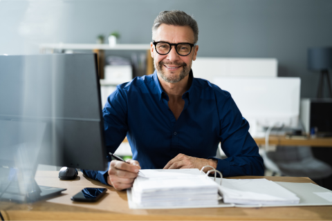 Accountant smiling